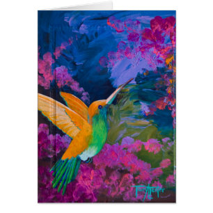 Cartão Paraíso dos Hummers do colibri