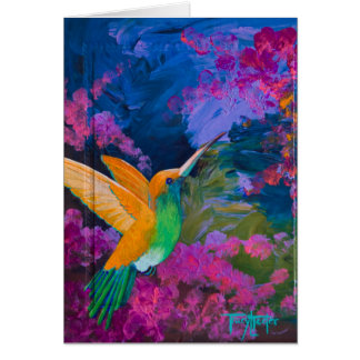 Cartão Paraíso dos Hummers do colibri
