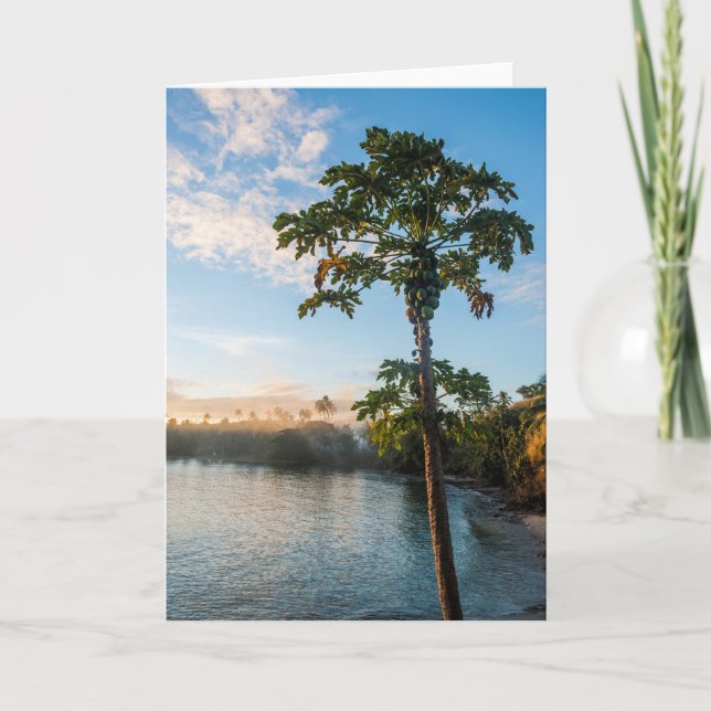 Cartão Paraíso Tropical No Sunset, Fiji (Frente)