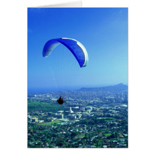 Cartão Parapente sobre Honolulu