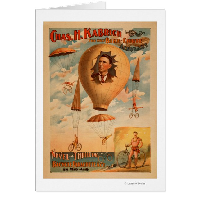 Cartão Paraquedas de bicicleta no Teatro do Ar de médio (Frente)