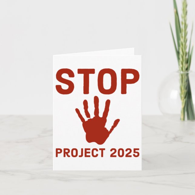 Cartão Parar o Project 2025 Horror Design com a Lei de Im (Frente)
