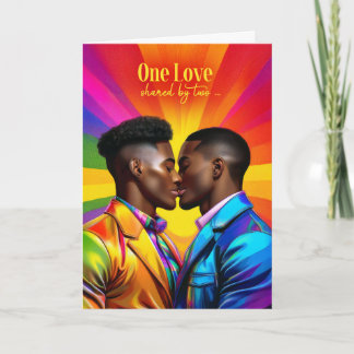 Cartão Parceiro Gay Aniversário Rainbow African American