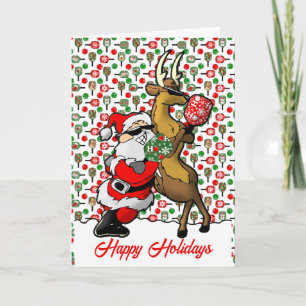 Cartão Parceiros Pickleball Papais noeis e Reindeer Sleig