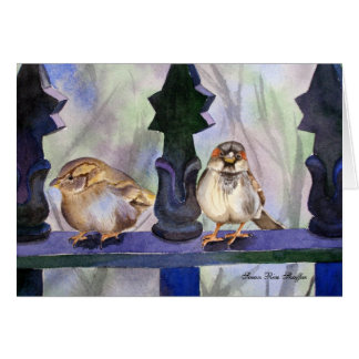 Cartão Pardais na cerca