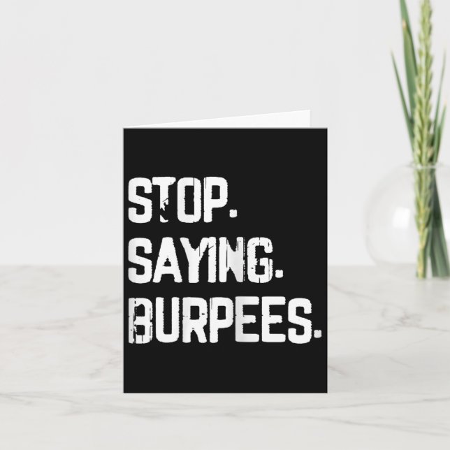 Cartão Pare De Dizer Burpees Exercem Piada De Aranha (Frente)