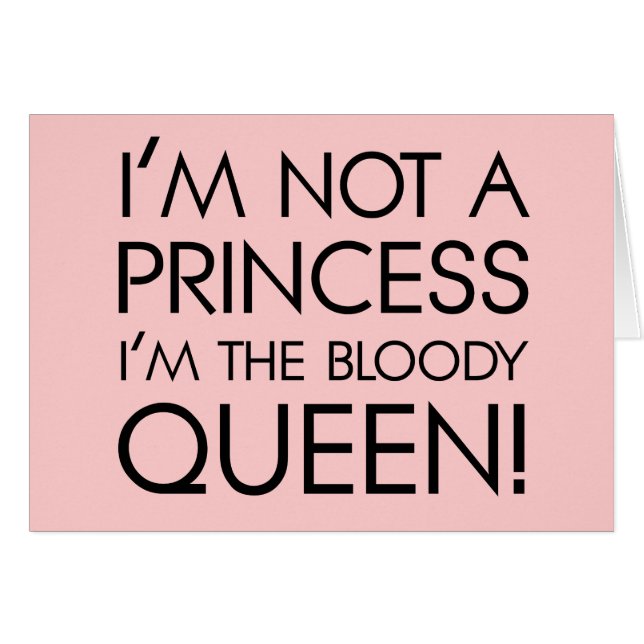 Cartão Pare de me chamar de princesa: Eu sou a maldita ra (Frente horizontal)