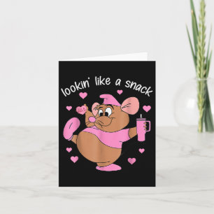 Cartão Parecendo Um Lanche Mouse Rosa Coração Tumbler Val