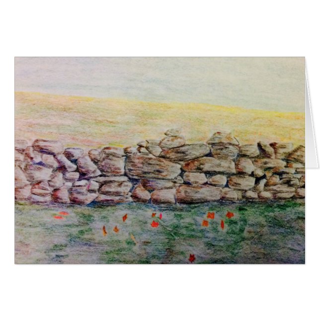 Cartão Parede de pedra do país (Frente Horizontal)