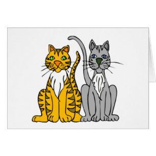 Cartão Pares de gatos de beco engraçados dos desenhos
