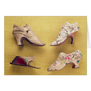 Cartão Pares dos calçados bordados, c.1714
