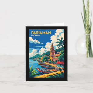 Cartão Pariaman Indonesia Viagens vintage Turismo Sticker