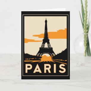 Cartão paris art deco retro poster de viagens