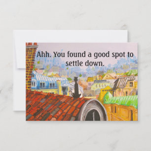 Cartão PARIS CAT NEW HOUSE por Slipperywindow