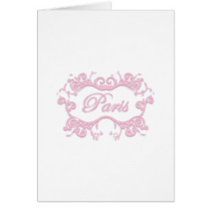 Cartão Paris com Scrolls rosa