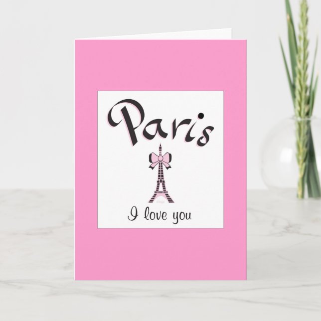 Cartão Paris, eu te amo (Frente)