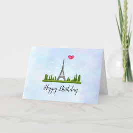 Cartão Paris francesa com aniversário de Torre Eiffel