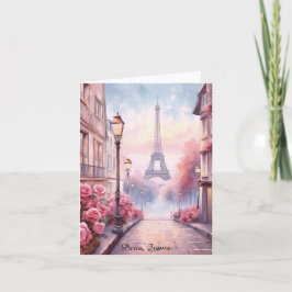 Cartão Paris Romântica França – Torre Eiffel Floral