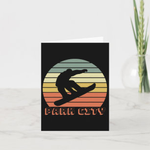 Cartão Park City Utah Snowboard Retro Sunset