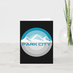 Cartão Park City Utah Vintage Retro Snowboard Skiing T