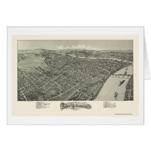 Cartão Parkersburg, mapa panorâmico de WV - 1899