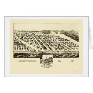 Cartão Parque de Asbury, mapa panorâmico de NJ - 1897