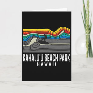 Cartão Parque de Praia Retro Kahalu'u Havaí Surfista de S