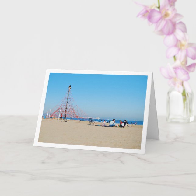 Cartão Parque em Malvarossa Beach, Valencia, Espanha (Orquídea)