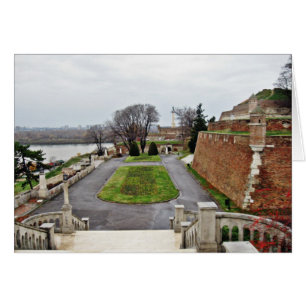 Cartão Parque grande Kalemegdan por Danube River Serbia