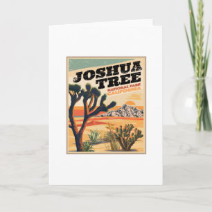 Cartão Parque Nacional de Joshua Tree ao ar livre Vintage