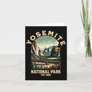 Cartão Parque Nacional Retro Yosemite EUA Caminhada Vinta
