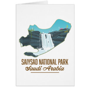 Cartão Parque Nacional Saiysad, arábia saudi