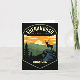 Cartão parque nacional shenandoah virgínia design retrô