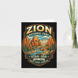 Cartão parque nacional zion utah canyon retro caminhada
