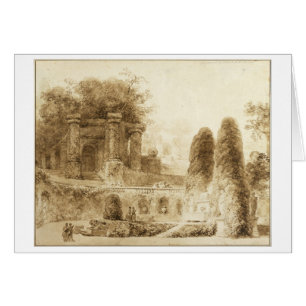 Cartão Parque Romano com a Fonte Jean-Honore Fragonard