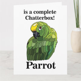 Cartão Parrot Bird Chatterbox Engraçado Aniversário