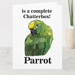 Cartão Parrot Bird Chatterbox Engraçado Aniversário