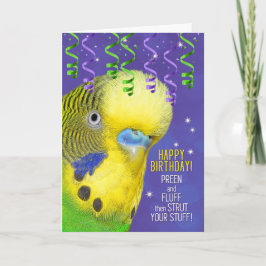 Cartão Parrot Lover Birthday com Bird do Orçamento