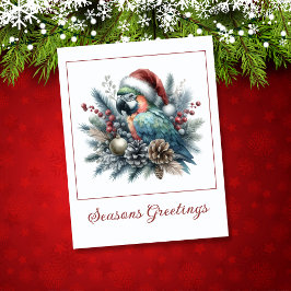 Cartão Parrot Seasons Tropical Saudações Natal