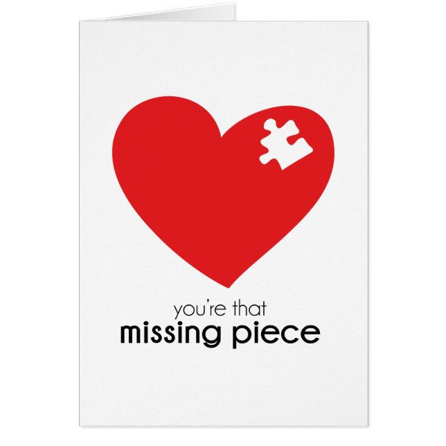 Cartão Parte faltante de meu coração (Frente)