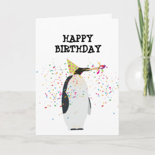 Cartão Partida de pinguins - Animais com festa