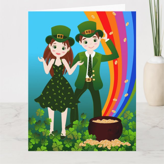 Cartão Partido das Crianças de São Patrick Day (Frente)
