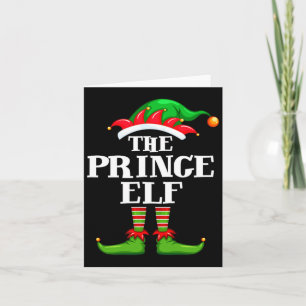 Cartão Partido de Natal do Grupo Familiar Príncipe Elf Ma