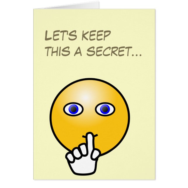 Cartão Partido de surpresa secreto do emoticon do hush (Frente)