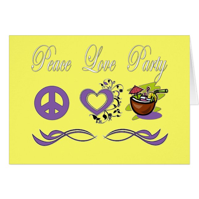 Cartão Partido do amor da paz (Frente Horizontal)