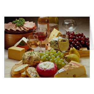 Cartão Partido do vinho e do queijo
