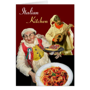 Cartão PARTIDO dos ESPAGUETES, cozinheiro chefe italiano