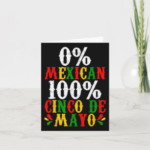 Cartão Partido Fiesta 50% Mexicano Cinco de Mayo Funny
