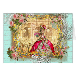 Cartão Partido Maria Antonieta em Versalhes em Aqua