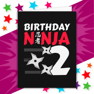 Cartão Partido Ninja, 2 anos, estende segundo aniversário
